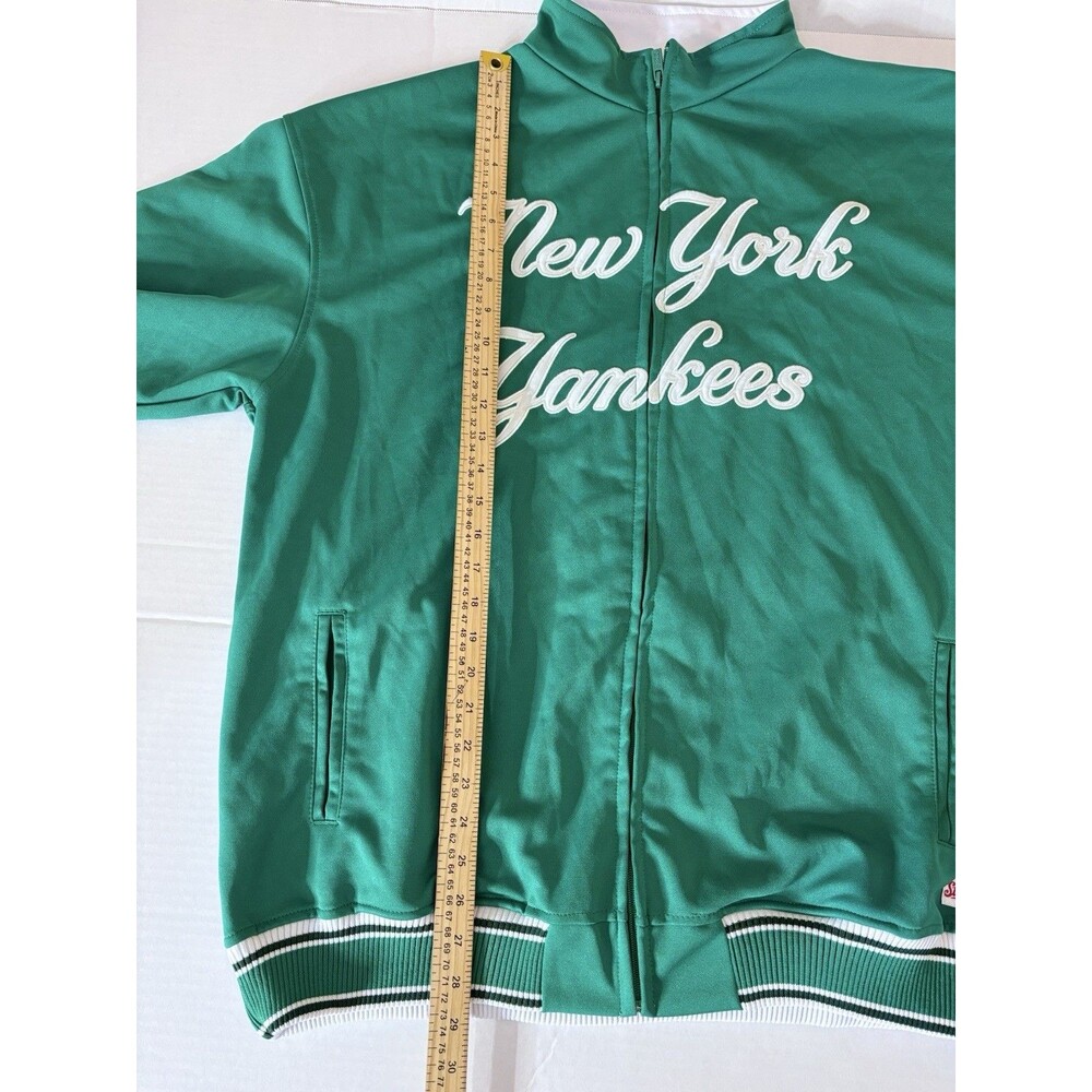 Stitches New York Yankees Green Track Jacket XL Full Zip MLB Jacket Vintage - Picture 6 of 13